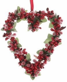 Zawieszka dekoracyjna zimowa Serce z jagodami I,14 cm