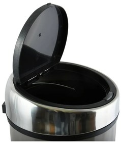 Szarobrązowy stalowy kosz na śmieci otwierany na dotyk 30 l – MSV