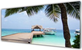 Szkło do Kuchni na Ścianę Stalowy Gigant nad Zatoką