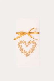 Ręczniki kuchenne HEART, 2 szt Kremowy / Mustard Zestaw (2szt., 40x60 cm)
