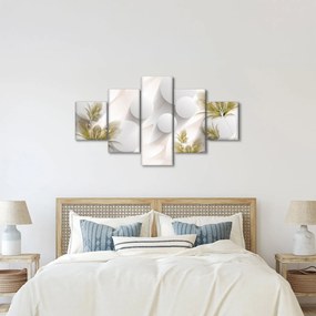 Obraz - 3D koła z kwiatami (125x70 cm)