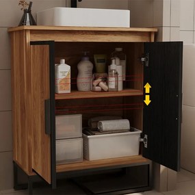 Szafka pod umywalkę łazienkowa jasny brąz 82cm