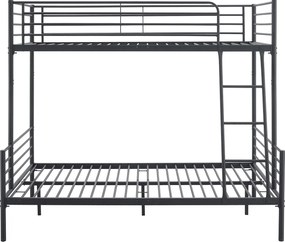 Łóżko Piętrowe Młodzieżowe 90x200 cm/ 120x200 cm TRES Metalowe Czarne