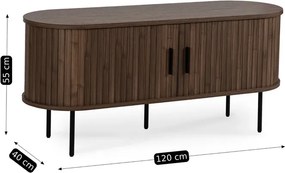 Szafka RTV do Salonu Dwudrzwiowa TRISH 120 cm Orzech Japandi