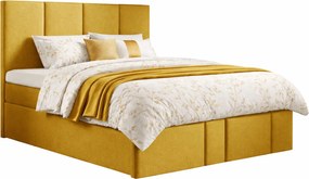 Musztardowe łóżko welurowe 5 rozmiarów N4-T85