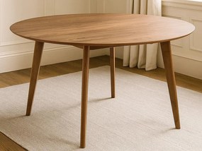 Stół okrągły Lumo 140 cm – styl skandynawski - orzech