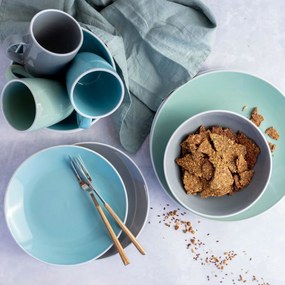 Mäser Zestaw naczyń stołowych 24 szt. ELISSA – turkusowy połysk