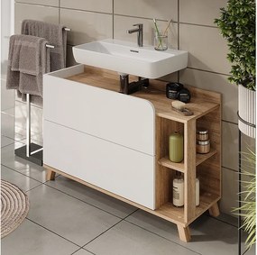 Szafka pod umywalkę sonoma/biały 100x35x65 karen