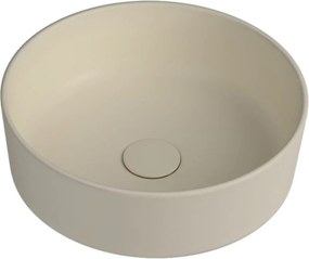 Umywalka ceramiczna nablatowa okrągła beżowa bez otworu na baterię 42 cm LERA Ivory
