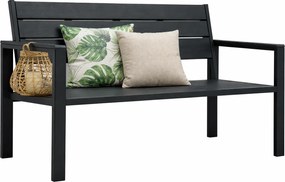 Czarna ławka ogrodowa z oparciem G0-N73