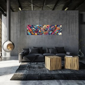 Obraz - Kolorowe graffiti (170x50 cm)