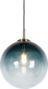 Inteligentna lampa wisząca mosiądz z oceanicznym niebieskim szkłem 33 cm w tym Wifi ST64 - Pallon