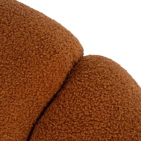 Fotel Wypoczynkowy Obrotowy PETTIT z Pufą Rudy Boucle Nowoczesny