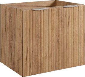 Szafka łazienkowa z drzwiami, Dąb Craft + srebrny uchwyt, 60 x 57 x 46 cm