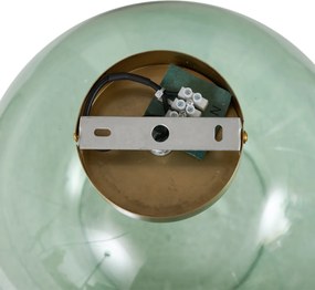 Plafon w stylu Art Deco mosiądz z zielonym szkłem - Sandra