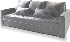 Masseno Sofa SIRO z funkcją spania i pojemnikiem na pościel, Rozkładana sofa - Jasnoszary, PAROS 05