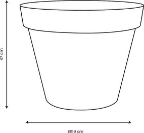 Okrągły plastikowy doniczka Toscana zielony wawrzyn - Ø 60 cm - 76 L