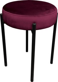 Taboret DIOR stelaż metalowy tkanina Welur : Kolor Stelaża - Czarny , Kolor tkaniny - VELVET - MG02, Typ tkaniny - Velvet