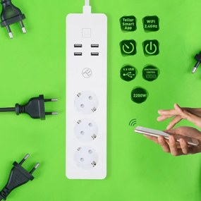 Tellur WiFi Smart Przedłużacz Power Strip, biały, 1,8 m