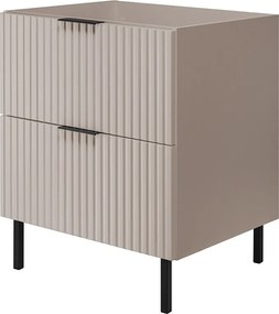 Szafka pod umywalkę, Kaszmir + czarny uchwyt, 60 x 77 x 46 cm, nogi czarne, bez blatu