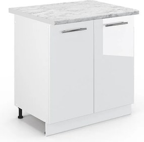 Szafka pod zlew biały wysoki połysk 80x60x82 fame-line