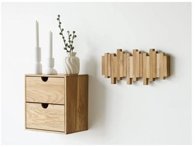 Wieszak ścienny z litego drewna dębowego w naturalnym kolorze 3 cm Caltra – House Nordic