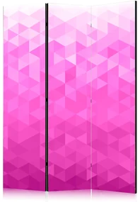 Parawan dwustronny Tła i desenie 135x172 cm 3-częściowy różowy ARTGEIST B