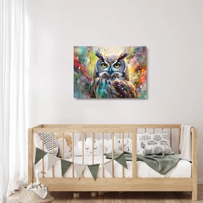 Obraz na szkle - Malowanie sowy (70x50 cm)