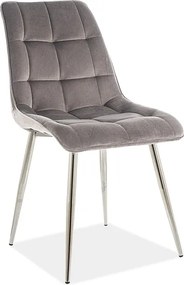 Aksamitne krzesło Chic Chrom Velvet na metalowej podstawie