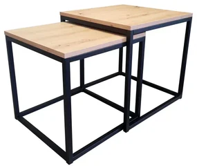 Stolik kawowy 2w1 CUBE dąb craft/czarny ATOS