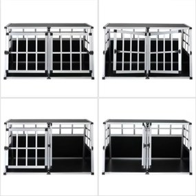 Transporter dla psa BRUNO, 89x70x51cm, srebrna/czarna Cadoca