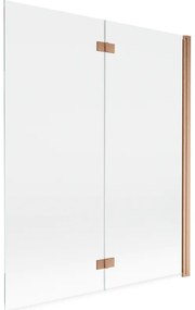 Mexen Mist parawan nawannowy 2-skrzydłowy prawy 140 x 150 cm, transparent, miedź szczotkowana - 8A9-140-002-65-00-P