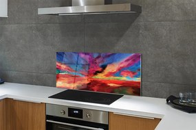 Panel szklany do Kuchni Dynamiczna Kompozycja Barw