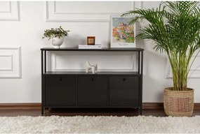 Czarna konsola z matowym wykończeniem 29,5x120 cm Solace – Kalune Design