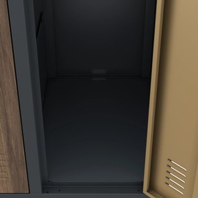 Szafa socjalna ubraniowa 10-drzwiowa antracytowa/orzech, 1360x1720x450 mm: BARTEK Eco Design