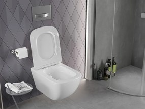 Mexen Timo miska wc Rimless Tornado z deską wolnoopadającą slim, duroplast, biała połysk - 30650200T