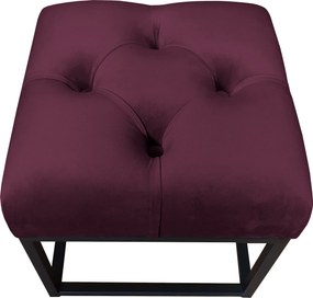 Pufa CHESTERFIELD tkanina Welur loft ławka podnóżek metal : Kolor Stelaża - Czarny , Kolor tkaniny - VELVET - MG02, Typ tkaniny - Velvet