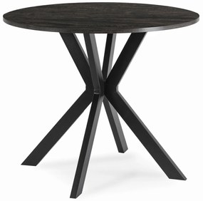 Stół Okrągły LAUREN 90 cm Czarny Loft Nowoczesny