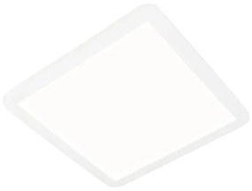 Lampa sufitowa biała 40 cm kwadratowa z wbudowanym LED 3-stopniowy ściemniacz IP44 - Steve Nowoczesny Oswietlenie wewnetrzne