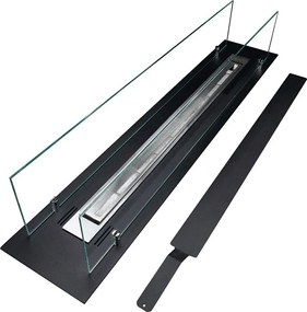 Stalowy palnik do kominka bioetanolowego ze szkłem 100 cm