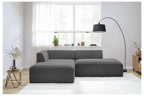 Ciemnoszary sztruksowy narożnik modułowy (lewostronny/w kształcie litery L) Megeve – Bobochic Paris