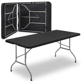 Stół cateringowy turystyczny bankietowy składany do ogrodu prostokątny tworzywo sztuczne kolor czarny D-23928