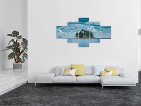Obraz - wyspa na morzu (125x70 cm)