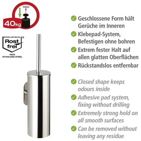 Samoprzyczepna szczotka do WC ze stali nierdzewnej Wenko Orea