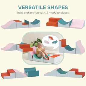 AIYAPLAY 3-częściowy zestaw do wspinania i czołgania dla dzieci, sztuczny nubuk, pianka, jasnoszary