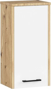Szafka łazienkowa AKORD FIN Dąb Artisan 30 cm 1 drzwi kolor Biały mat 2 półki 30x22,5x60 cm