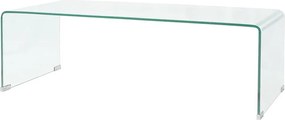 Prostokątny stolik kawowy z przezroczystego hartowanego szkła 98x45x30 cm nowoczesny design bez przechowywania