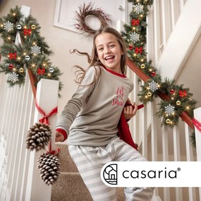 Casaria Girlanda świąteczna ANDREA z oświetleniem, ozdobiona, 10m, zielona