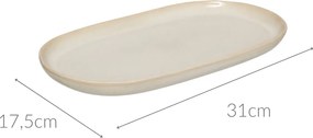 Talerz podłużny z kamionki TERRE, 18 x 30 cm