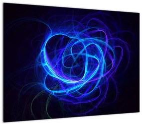 Obraz na szkle - niebieska abstrakcyjna piłka (70x50 cm)
